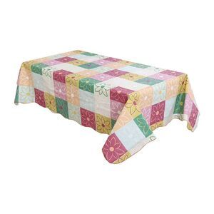 Vinyl Plastic Tablecloth for Square Tables 60" x 60" Plaid Pattern Waterproof